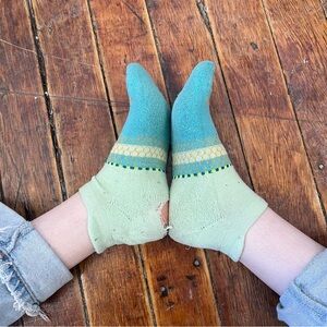 Light Green & Teal Low-Cut Men's Socks
